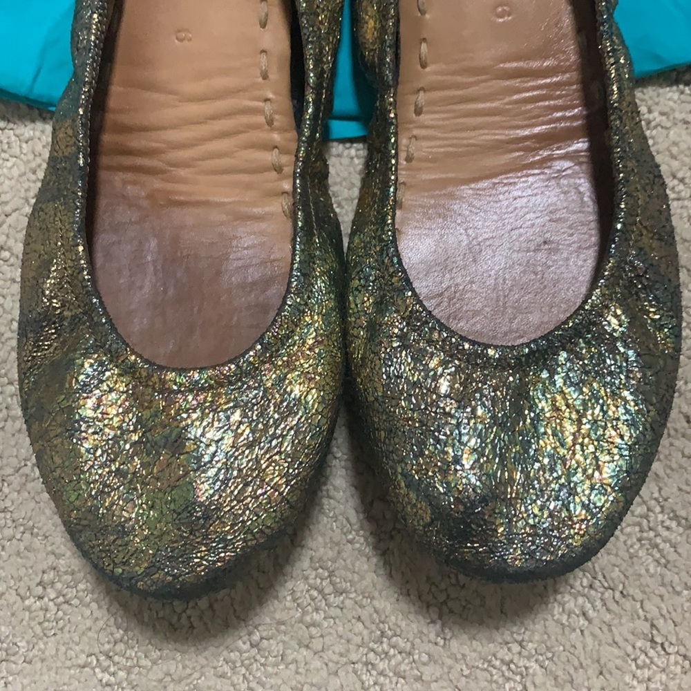 Tieks Starstruck Gold Leather Ballet Flats - Picture 2 of 6